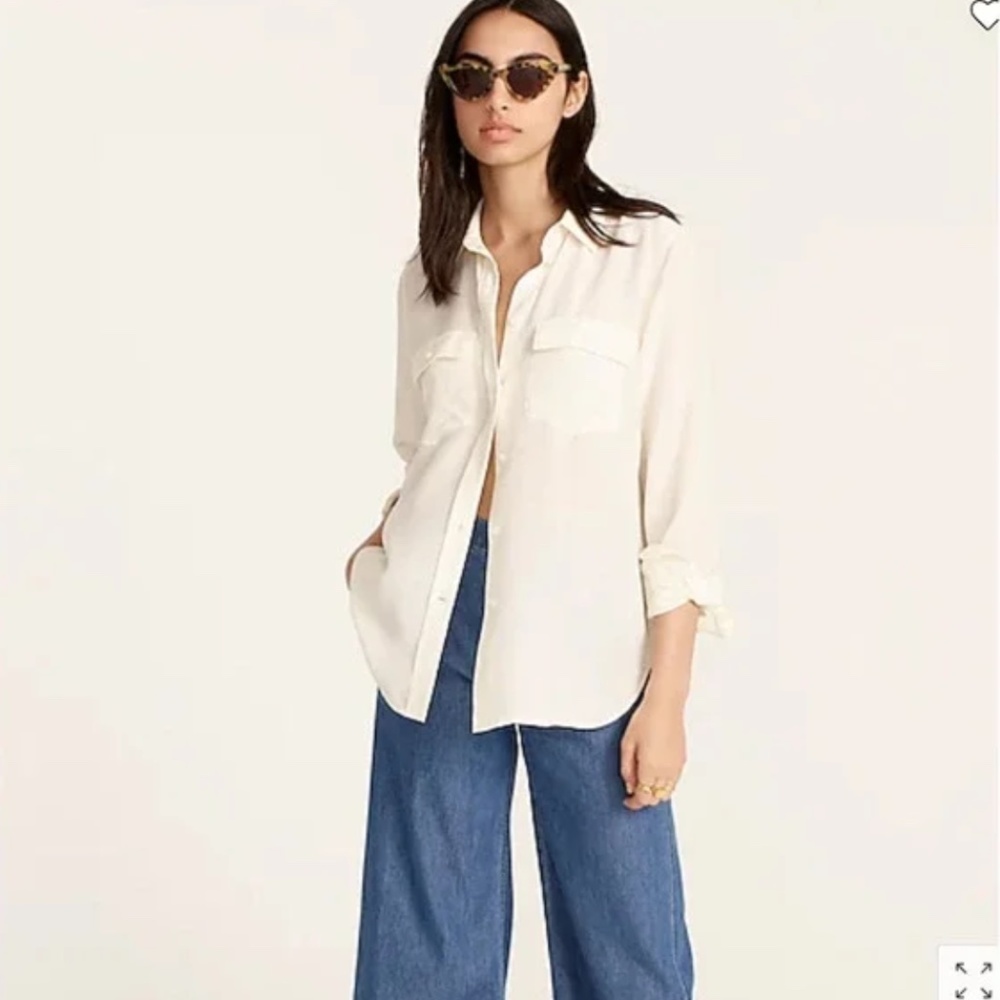 J Crew Silk Button Up Shirt sz 6